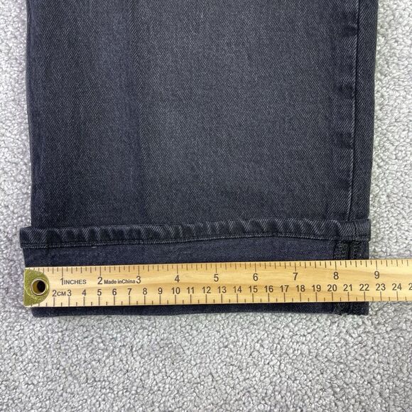 Abercrombie & Fitch Jeans Women’s 28X27 Black Straight Relaxed High Rise Cuffed - Picture 11 of 12